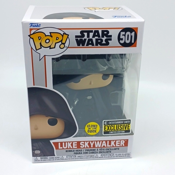 Funko Pop! Star Wars: The Mandalorian Luke Skywalker GITD #501 NIB - Picture 4 of 9